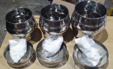 Bengaluru customs officials seize High quality Ephedrine worth Rs 9.23 crore hidden in stainless steel utensils consignment At Bengaluru airport,