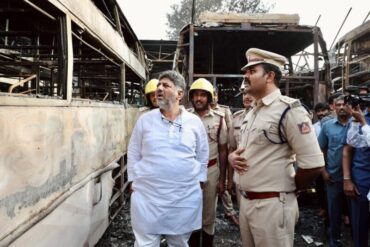 DCM DK Shivakumar,Ramalinga Reddy visit gutted bus workshop orders joint probe