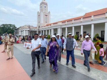 GM,SWR Inspected The Ongoing Redevelopment Works Of Mysuru Railway Station