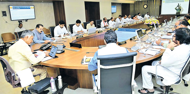 Ministers and officials participated in the meeting chaired by Chief Minister Chandrababu 