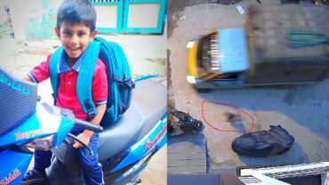 Five year old killed after he dashed a parked scooter and came under wheels of goods mini truck in KG Halli, Driver arrested by KG Halli Traffic Police