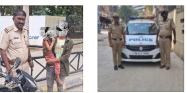 Alert Hoysala Patrolling Staff of Parapanna Agrahara on routine rounds found baby girl wandering was reunited with their family safely