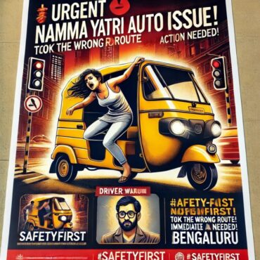 Woman Jumps Off An Auto and Escapes After The Driver Took A Wrong Route in Bengaluru